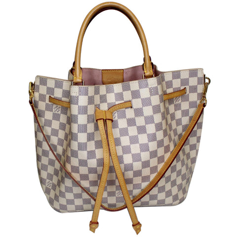 LOUIS VUITTON Girolata Damier Azur Shoulder Bag White