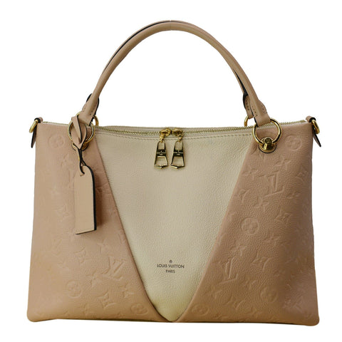 LOUIS VUITTON V MM Monogram Empreinte Tote Shoulder Bag Rose