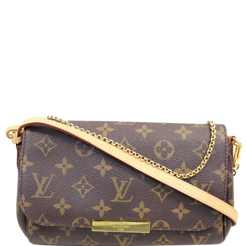 LOUIS VUITTON Favorite PM Monogram Canvas Crossbody Bag Brown
