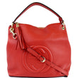Gucci Soho Large Pebbled Leather Hobo Shoulder Bag Red