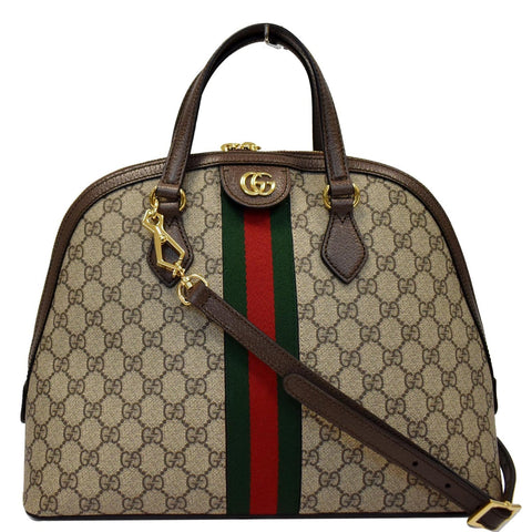 GUCCI Ophidia GG Canvas Medium Top Handle Shoulder Bag Beige 524533