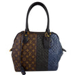 LOUIS VUITTON Blocks Stripes Monogram Leather Tote Bag Tri-Color