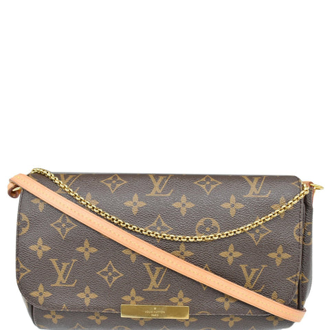 LOUIS VUITTON Favorite MM Monogram Canvas Crossbody Bag Brown