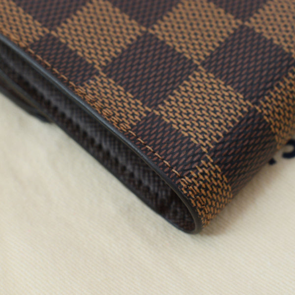 LOUIS VUITTON Damier Ebene Normandy Compact Wallet Rose Ballerine