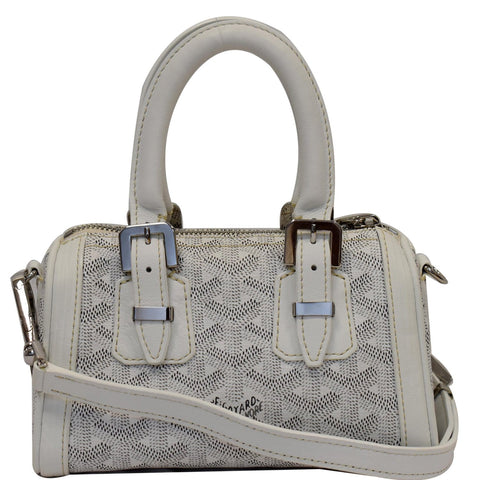 GOYARD Croisiere Coated Canvas Mini Top Handle Shoulder Bag White