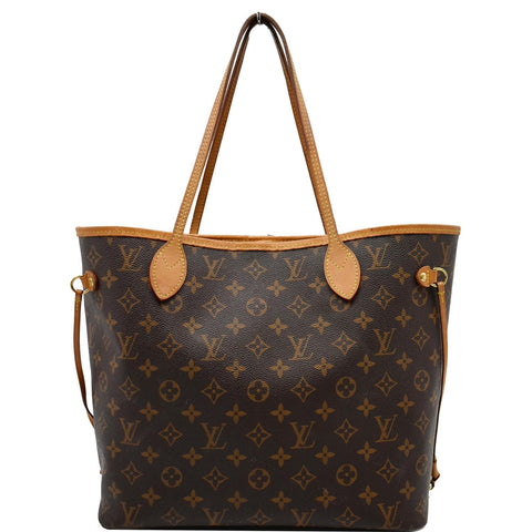 LOUIS VUITTON Neverfull MM Monogram Canvas Tote Bag Brown