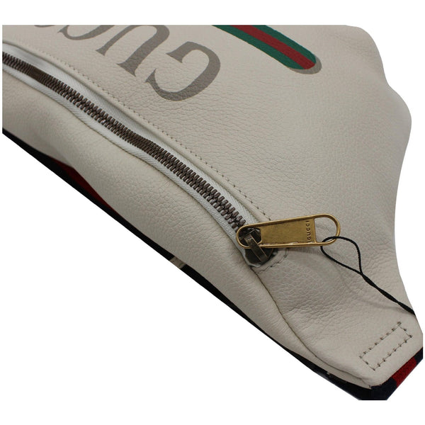 GUCCI Print Medium Leather Waist Belt Bag White 530412