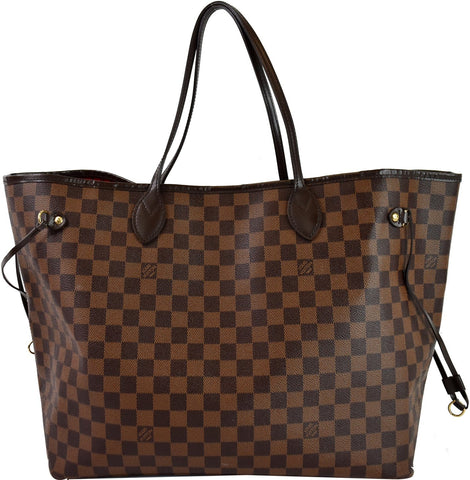 LOUIS VUITTON Neverfull GM Damier Ebene Tote Shoulder Bag Brown