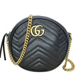 Gucci GG Marmont Mini Round Leather Crossbody Bag Black