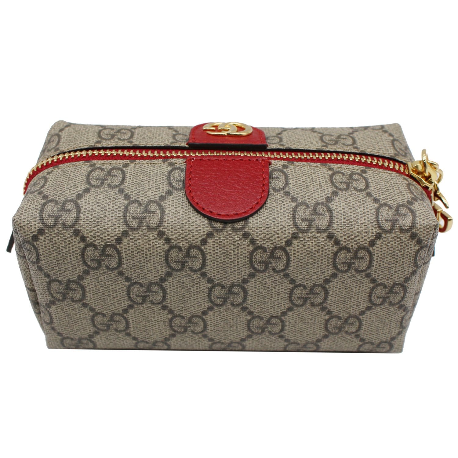 Beige Ophidia GG Supreme-canvas cosmetic bag