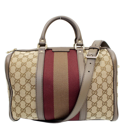 GUCCI Vintage Web Original GG Boston Bag Beige 247205