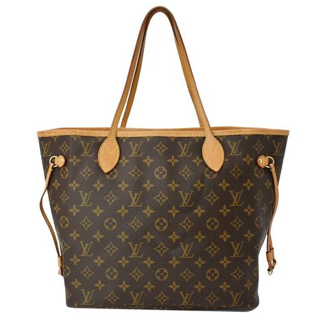 LOUIS VUITTON Neverfull MM Monogram Canvas Tote Bag Brown