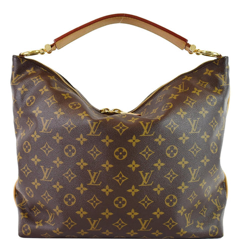 LOUIS VUITTON Sully MM Monogram Canvas Shoulder Bag Brown