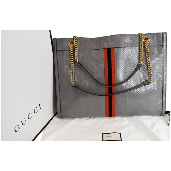 Gucci Rajah Large Snakeskin Tote messenger Bag