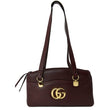 GUCCI Large Arli Leather Top Handle Shoulder Bag Burgundy 550130