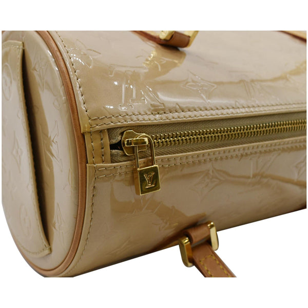 LOUIS VUITTON Bedford Papillon Vernis Leather Satchel Bag Beige