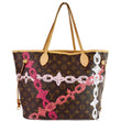 LOUIS VUITTON Bay Neverfull MM Monogram Canvas Tote Bag Fuchsia