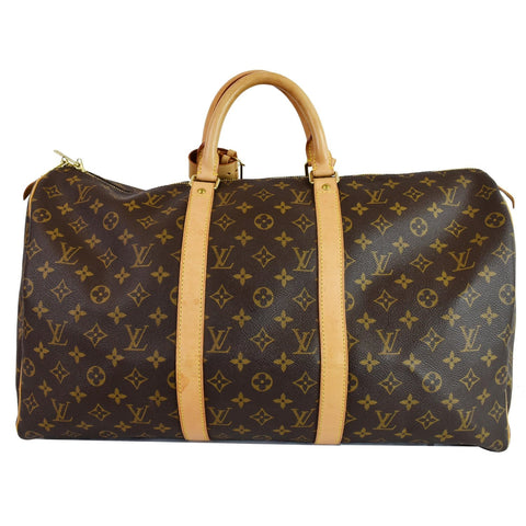 Louis Vuitton Keepall 50 Monogram Canvas Travel Bag - one side view