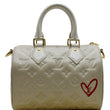 LOUIS VUITTON Speedy Limited Edition Bandouliere 22 Embossed Leather Shoulder Bag Ivory