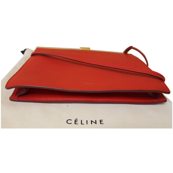 CELINE Mini Clasp Smooth Calfskin Leather Crossbody Bag Red