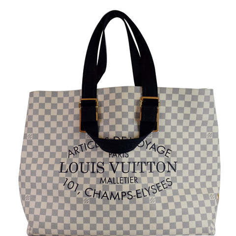 LOUIS VUITTON Beach Cabas GM Damier Azur Shoulder Bag White