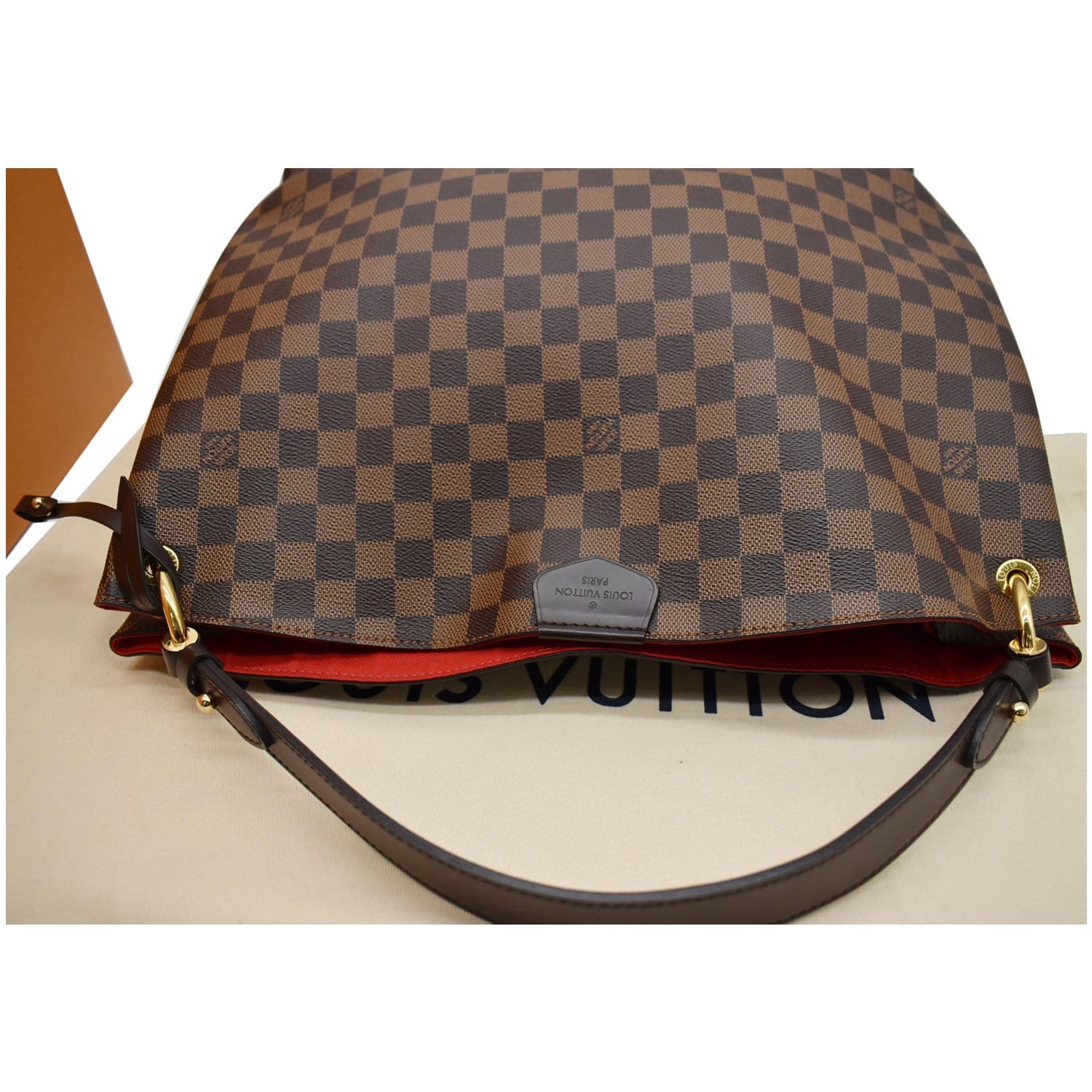 Louis Vuitton Graceful Mm Damier Ebene Canvas Hobo Bag