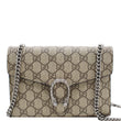 Gucci Dionysus GG Supreme Crossbody Chain Wallet Beige