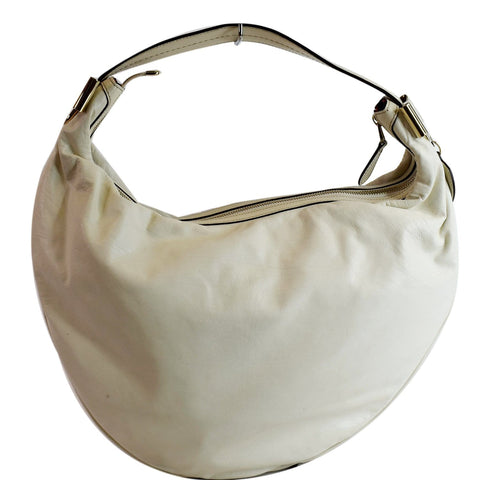 GUCCI Duchessa Leather Hobo Bag Ivory 181492