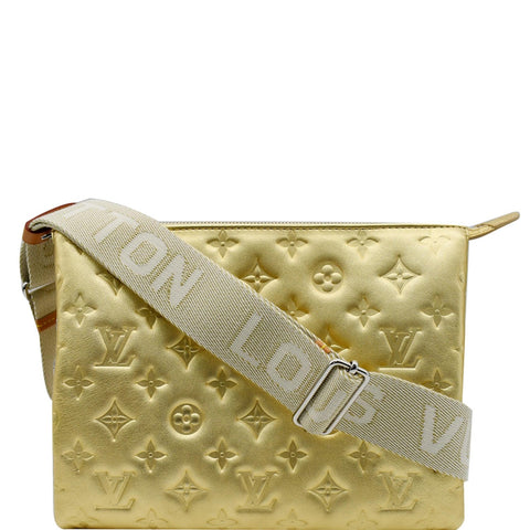 LOUIS VUITTON Coussin PM Monogram Embossed Shoulder Bag Gold