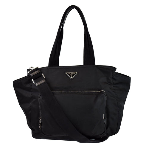 PRADA Vela Nylon Baby Shoulder Bag Black