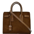 YVES SAINT LAURENT Sac de Jour Suede Leather Tote Shoulder Bag Brown