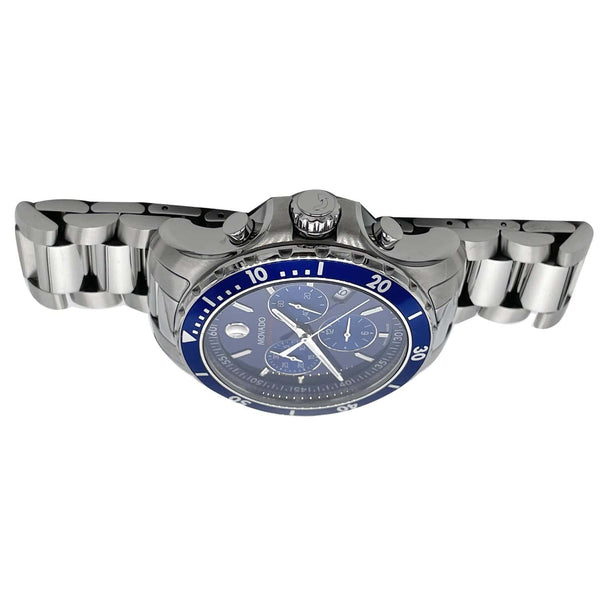 MOVADO Series 800 Chronograph Swiss Quartz SS Watch Blue Dial 42MM