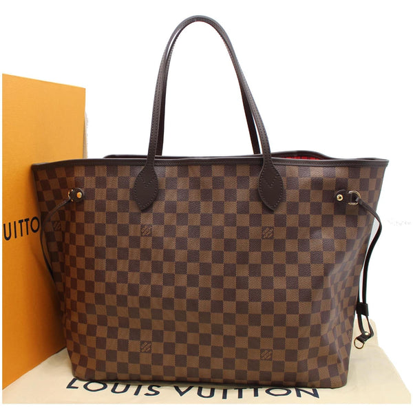 LOUIS VUITTON Neverfull GM Damier Ebene Tote Shoulder Bag Brown
