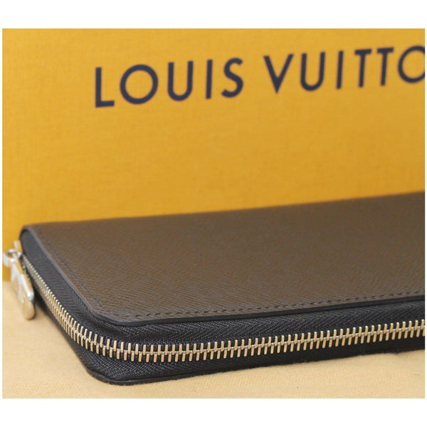 Louis Vuitton Zippy Vertical Taiga Long Wallet Black full view