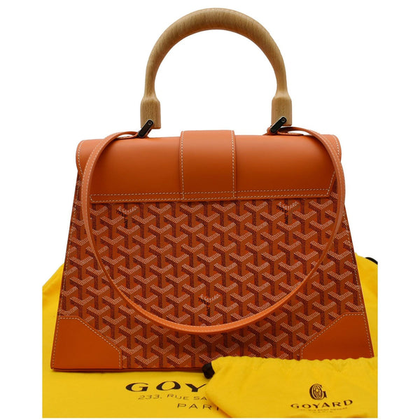 GOYARD Saigon MM Chevron Print Coated Canvas Top Handle Shoulder Bag Orange