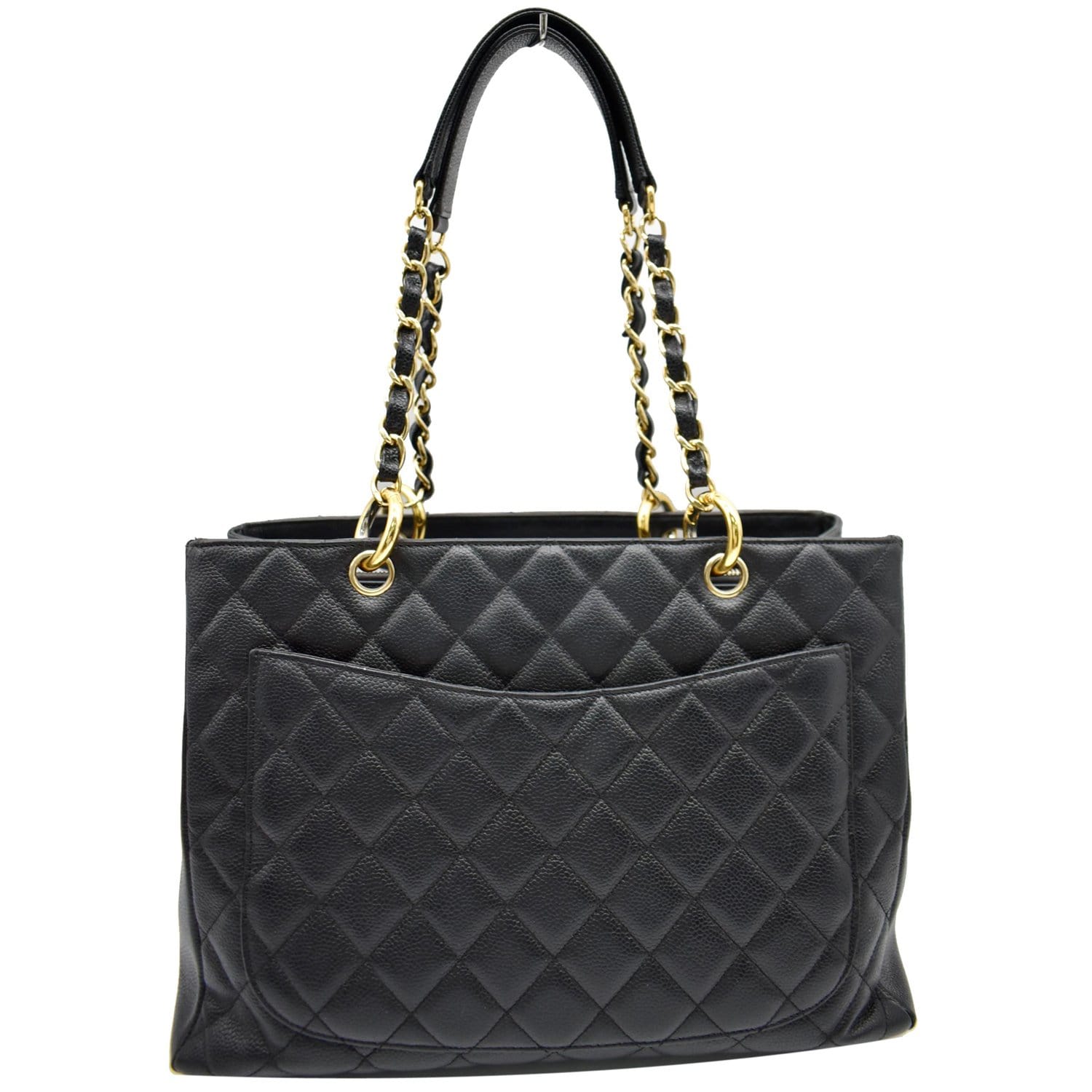 Sold at Auction: CHANEL - GST LARGE CAVIAR LEATHER TOTE BAG - EMBROIDERED  CC LOGO