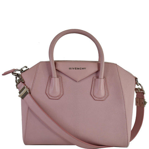 GIVENCHY Antigona Small Goatskin Leather Shoulder Bag Rose Pink