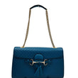 GUCCI Emily Medium GG Guccissima Leather Chain Shoulder Bag Teal