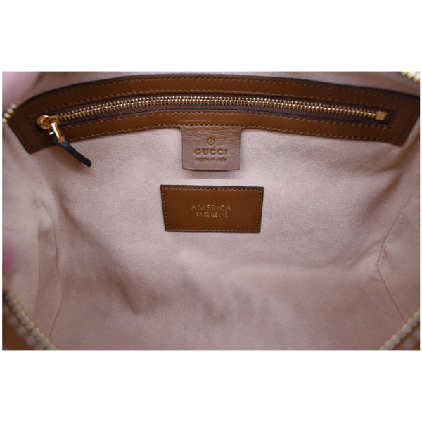 GUCCI Blind for Love Embroidered GG Supreme Canvas Boston Bag Maple Brown 409529