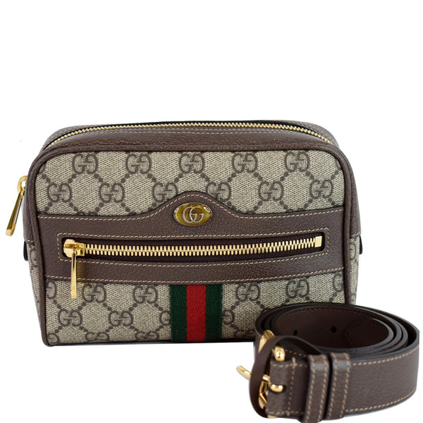GUCCI Ophidia Small GG Supreme Canvas Web Belt Bag Brown 517076 - Final Sale