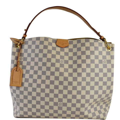 LOUIS VUITTON Graceful MM Damier Azur Shoulder Bag White