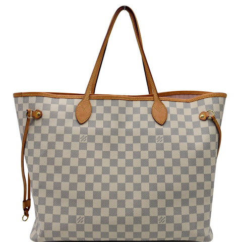 LOUIS VUITTON  Neverfull GM Damier Azur Tote Shoulder Bag White