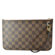 LOUIS VUITTON Neverfull Damier Ebene Pochette Wristlet Pouch Brown