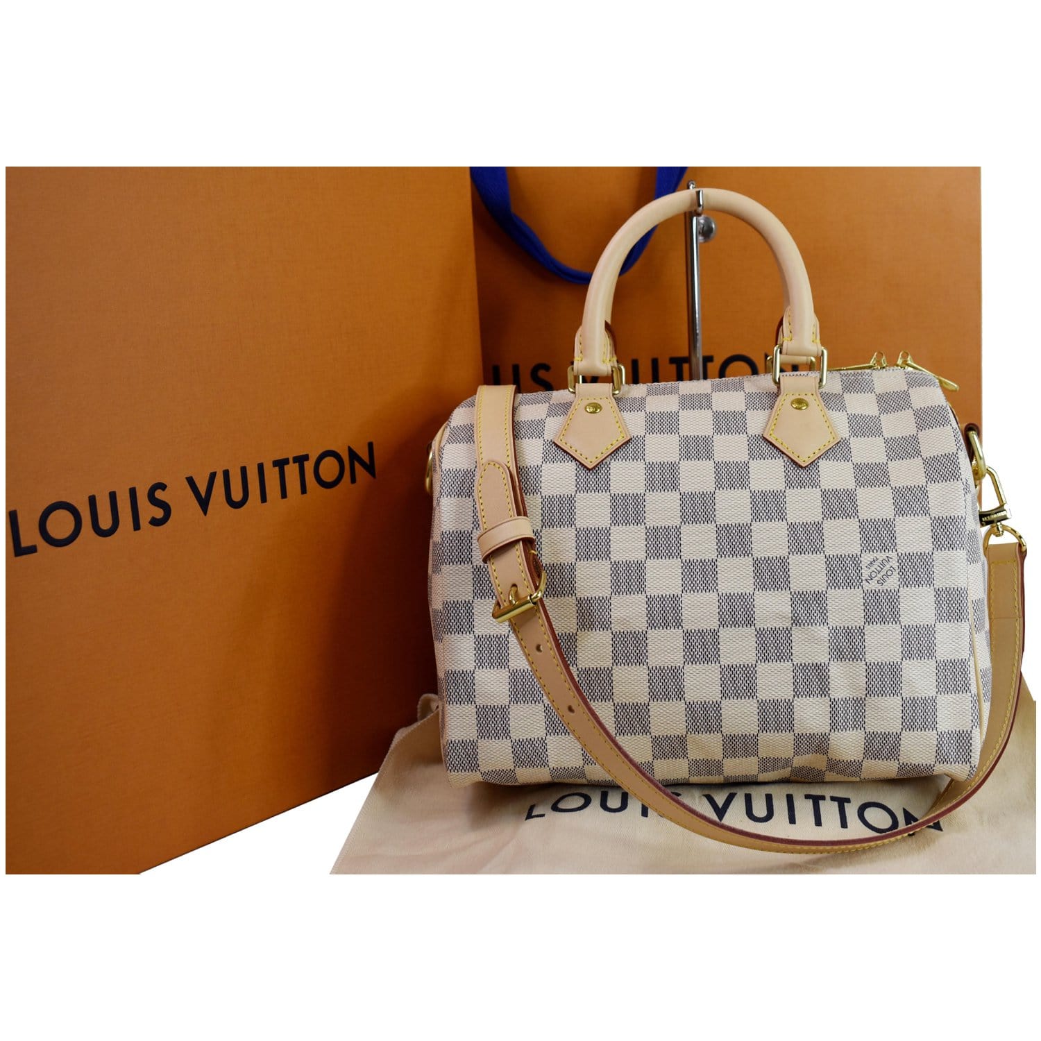 Louis Vuitton, Bags, Louis Vuitton Speedy Bandouliere 25 Damier Azur