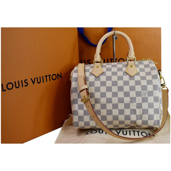 Louis Vuitton Speedy 25 Bandouliere Damier Azur Bag for sale