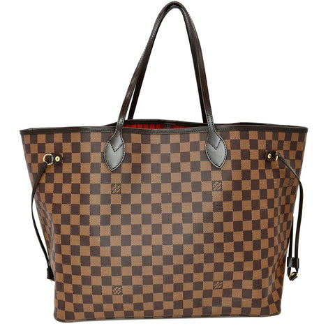 LOUIS VUITTON Neverfull GM Damier Ebene Tote Bag Brown