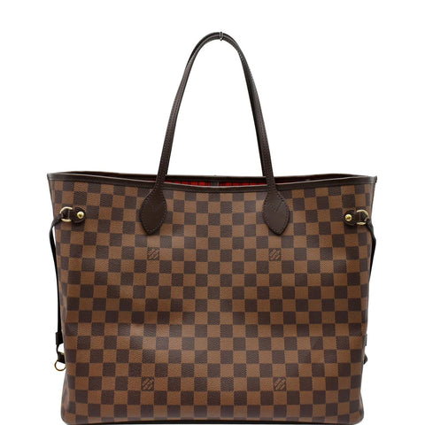 LOUIS VUITTON Neverfull GM Damier Ebene Tote Bag Brown