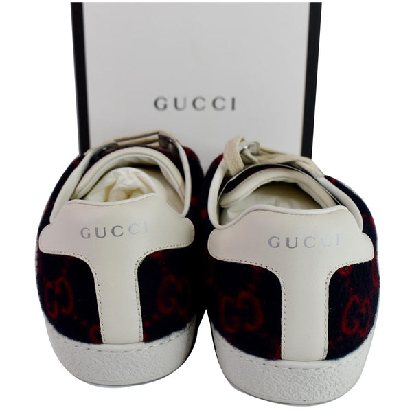 Gucci Ace Low-Top Wool GG Monogram Canvas Sneaker - guuci logo