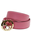 GUCCI Interlocking G Buckle Leather Belt Pink Size 95/38