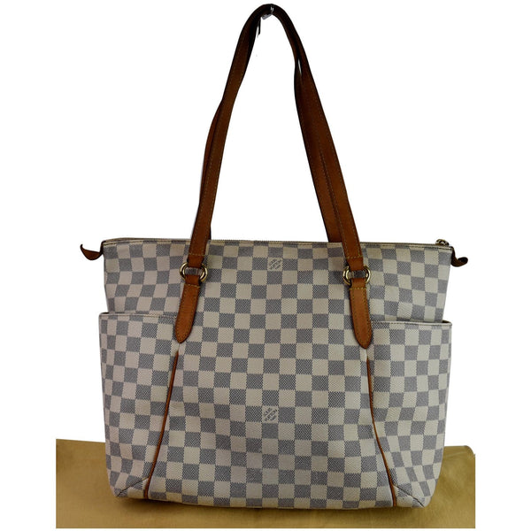 Louis Vuitton Totally MM Damier Azur Shoulder Bag Women - brown belt